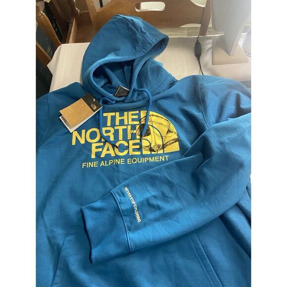 Men's The North Face Blue Pullover Hoodie-Fine Alpine Equipment-NWT-Size‎ XL - Picture 1 of 14